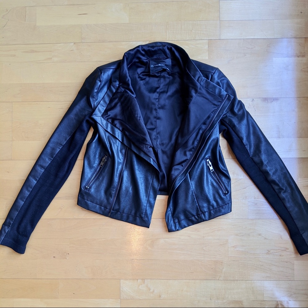 VICI Olivaceous Faux Leather Jacket Small Black